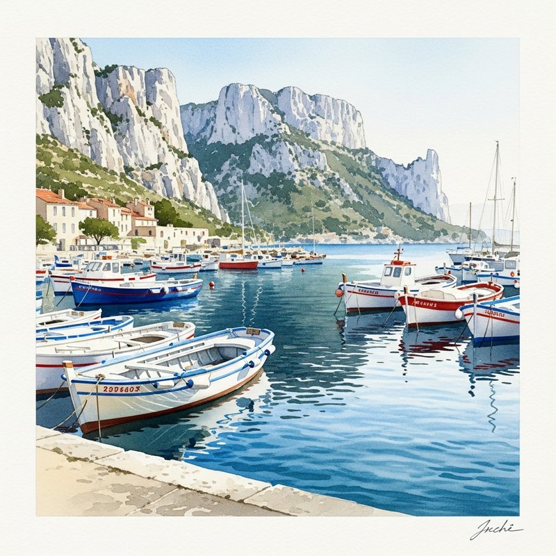 Aquarelle — Port de Cassis