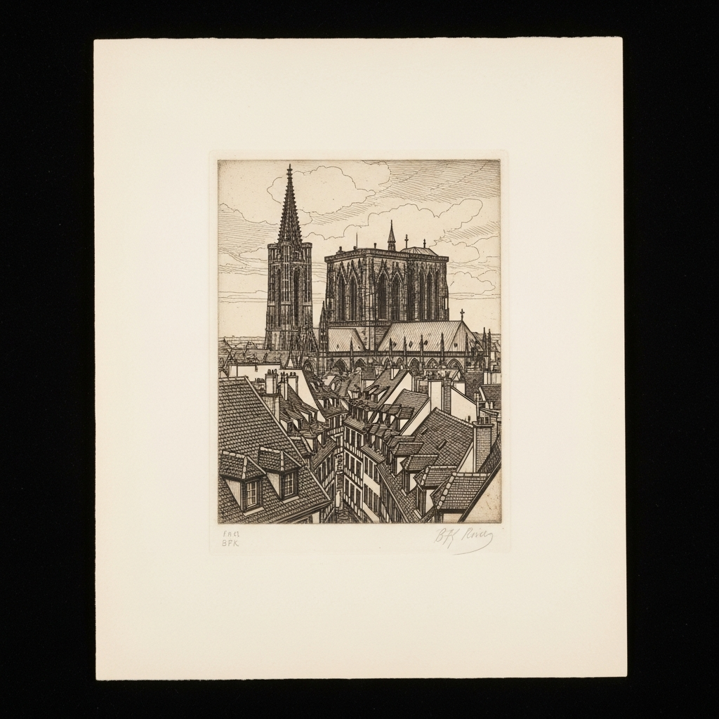 Eau-forte — Les Toits de Strasbourg