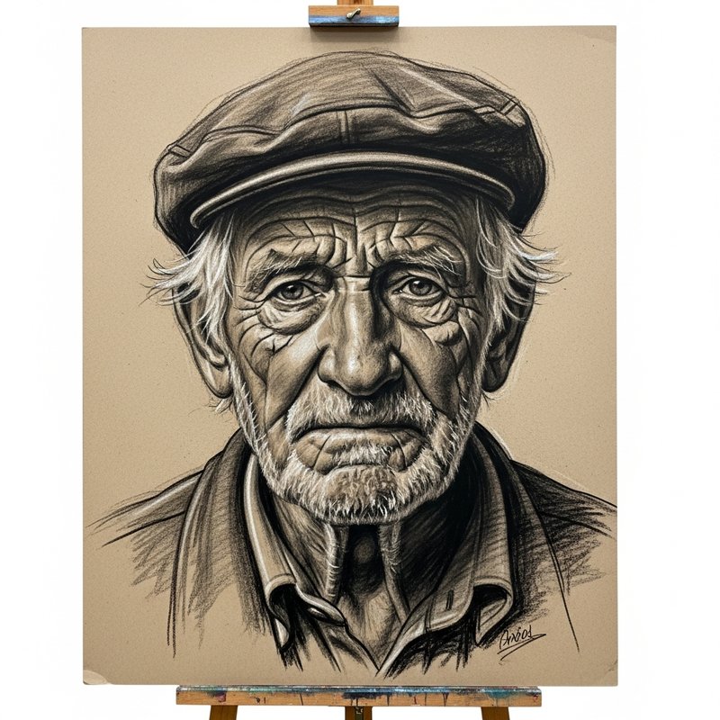 Portrait au Fusain — Le Marin